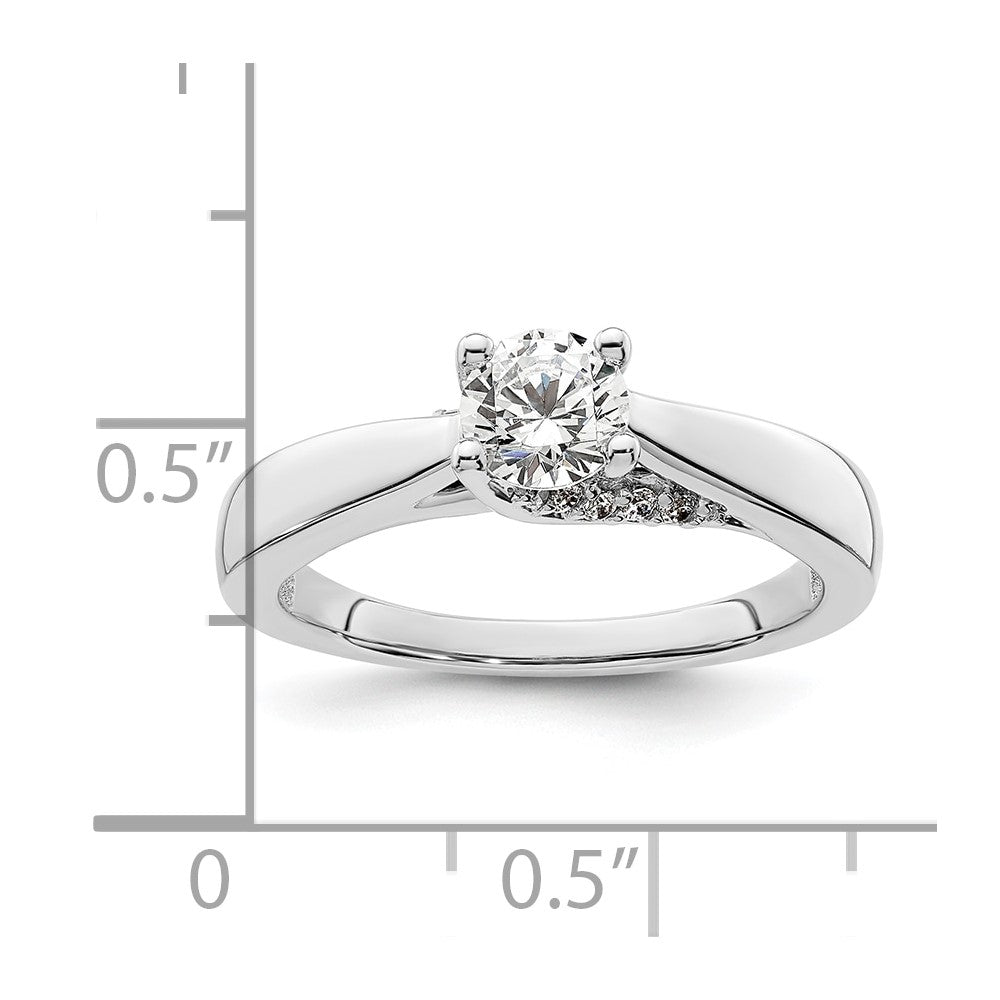 0.50ct. CZ Solid Real 14K White Gold Round Solitaire Engagement Ring Engagement Ring