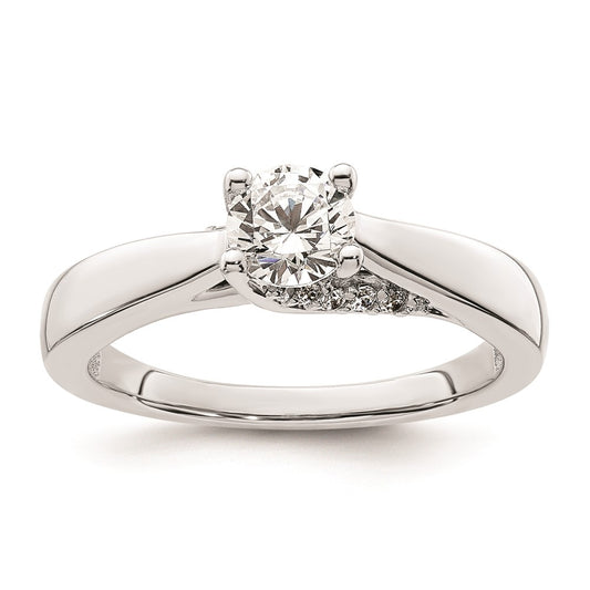 0.50ct. CZ Solid Real 14K White Gold Round Solitaire Engagement Ring Engagement Ring