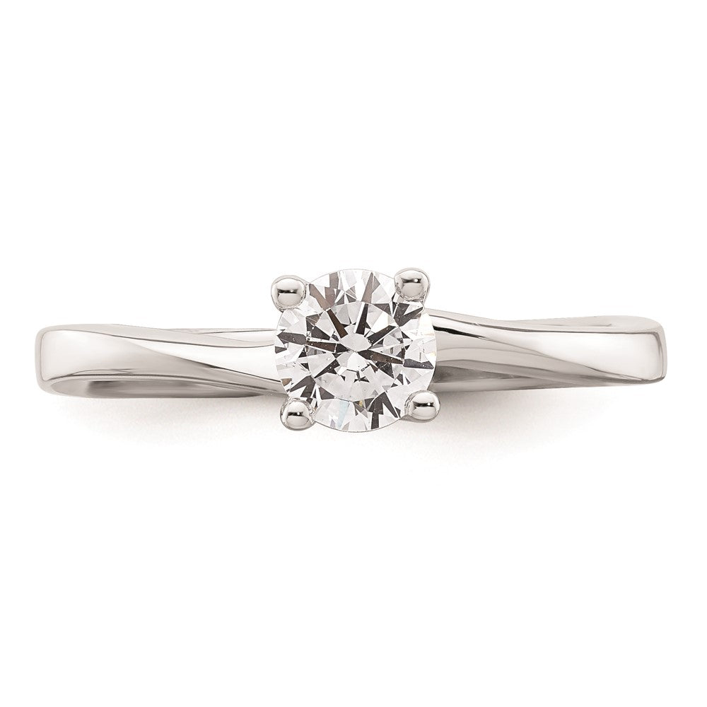 0.50ct. CZ Solid Real 14K White Gold Round Solitaire Engagement Ring Engagement Polished