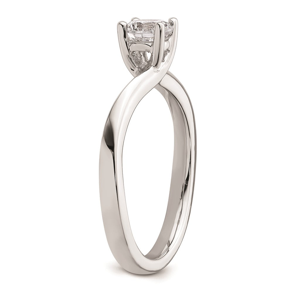 0.50ct. CZ Solid Real 14K White Gold Round Solitaire Engagement Ring Engagement Polished