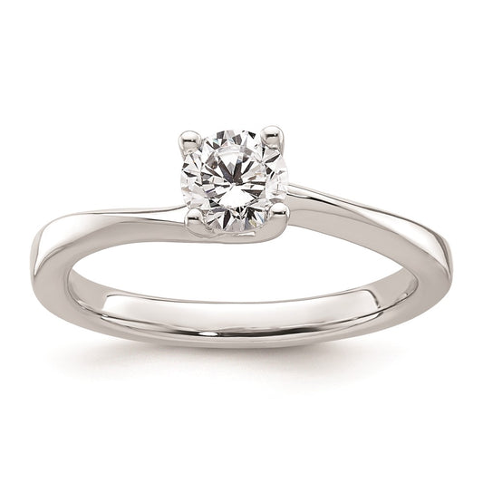 0.50ct. CZ Solid Real 14K White Gold Round Solitaire Engagement Ring Engagement Polished