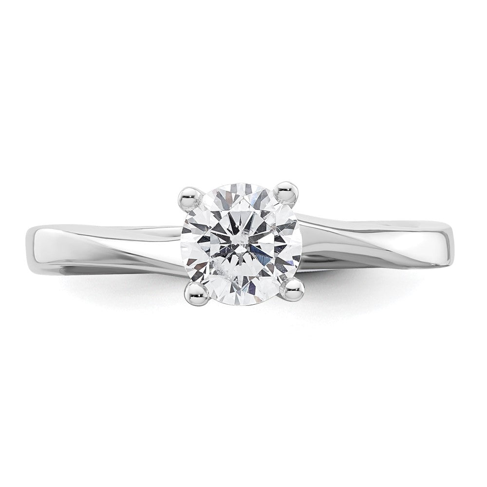 0.75ct. CZ Solid Real 14K White Gold Round Solitaire Engagement Ring Engagement Polished