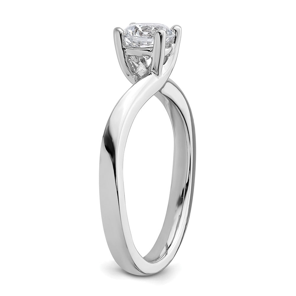 0.75ct. CZ Solid Real 14K White Gold Round Solitaire Engagement Ring Engagement Polished