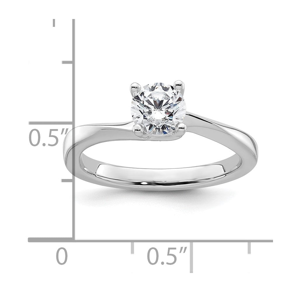 0.75ct. CZ Solid Real 14K White Gold Round Solitaire Engagement Ring Engagement Polished