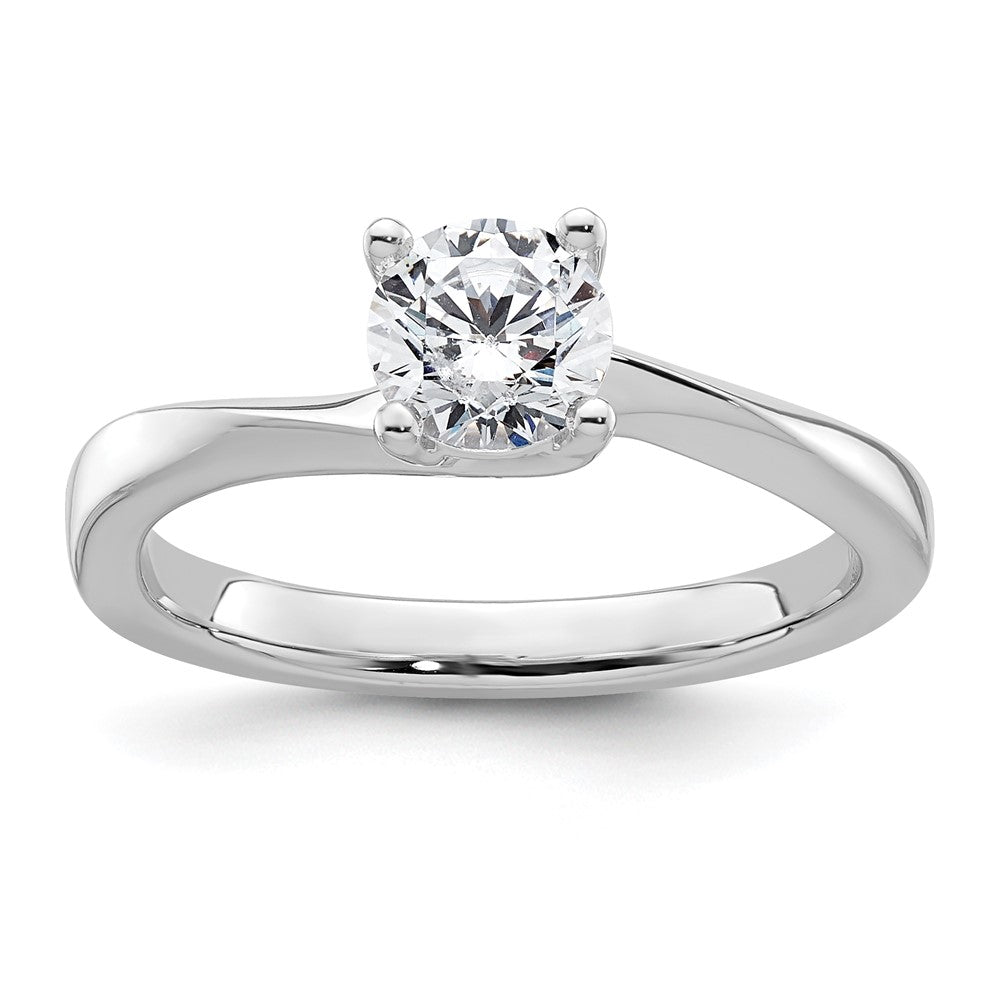 0.75ct. CZ Solid Real 14K White Gold Round Solitaire Engagement Ring Engagement Polished