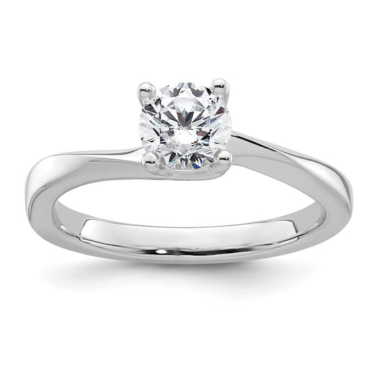 0.75ct. CZ Solid Real 14K White Gold Round Solitaire Engagement Ring Engagement Polished