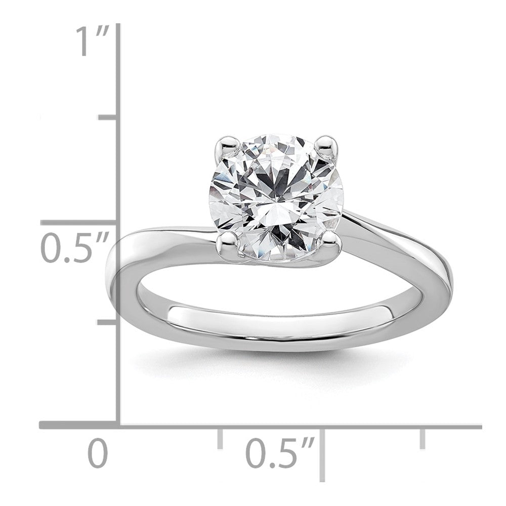 2.00ct. CZ Solid Real 14K White Gold Round Solitaire Engagement Ring Engagement Polished