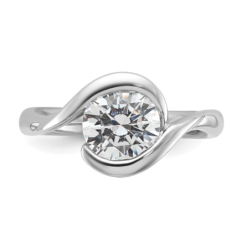 2.00ct. CZ Solid Real 14K White Gold Round Bezel Set Solitaire Engagement Ring Engagement Polished