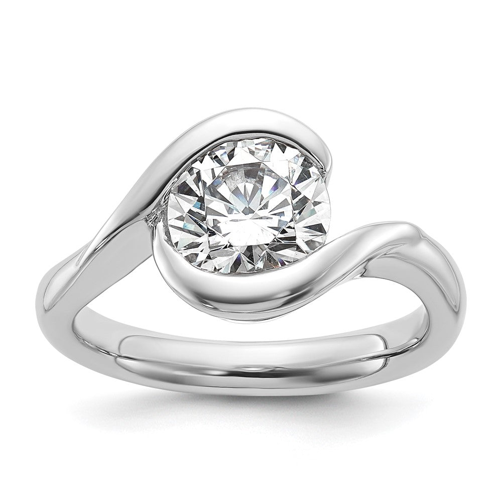 2.00ct. CZ Solid Real 14K White Gold Round Bezel Set Solitaire Engagement Ring Engagement Polished