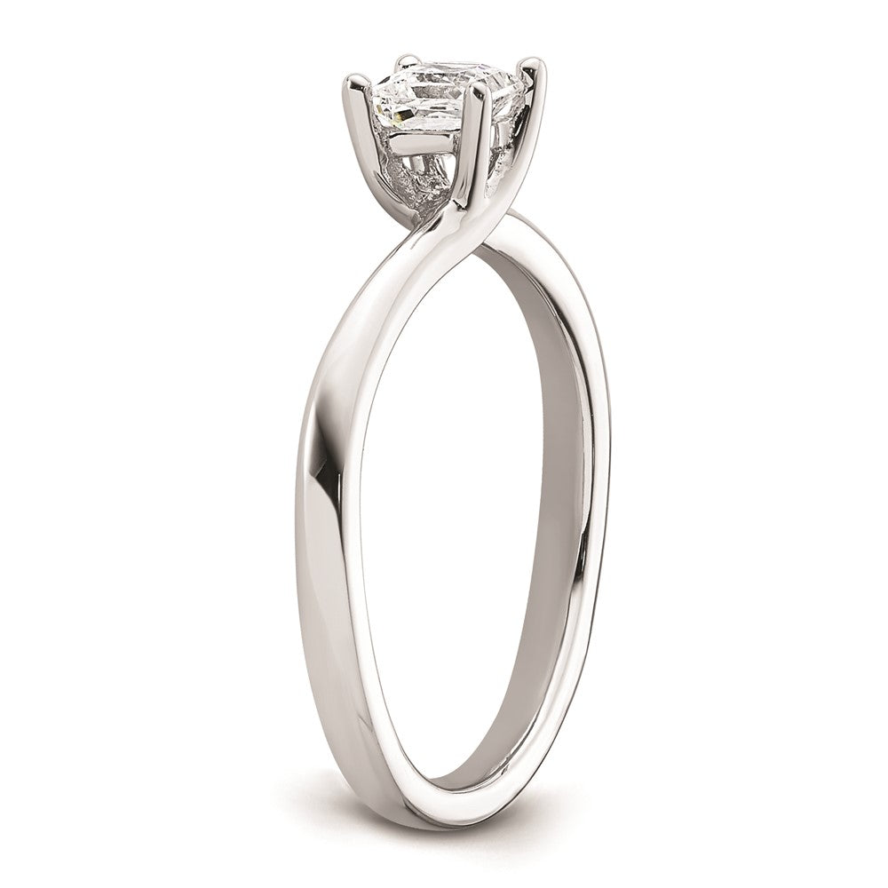 0.33ct. CZ Solid Real 14k White Gold Square Solitaire Engagement Ring