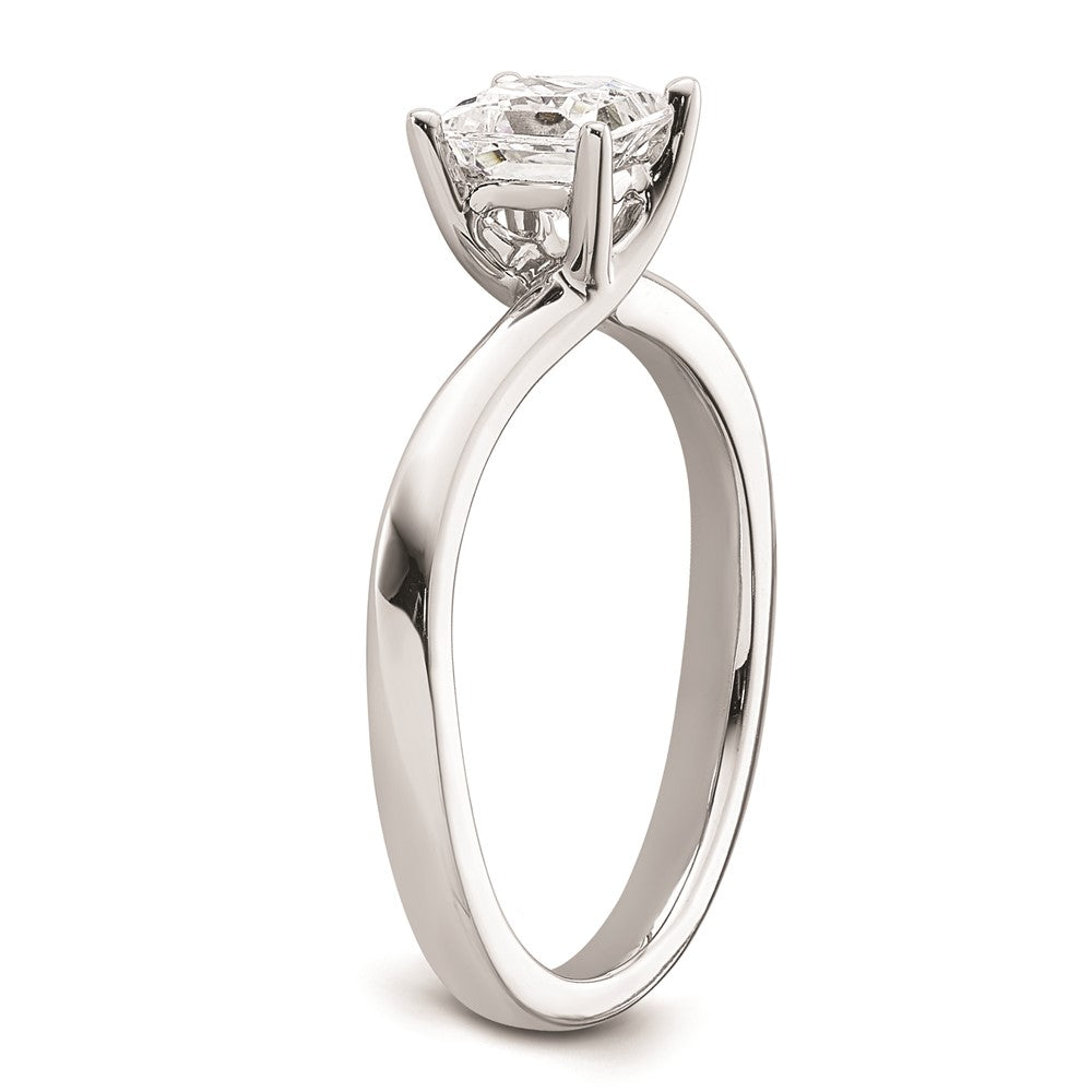 0.50ct. CZ Solid Real 14k White Gold Square Solitaire Engagement Ring