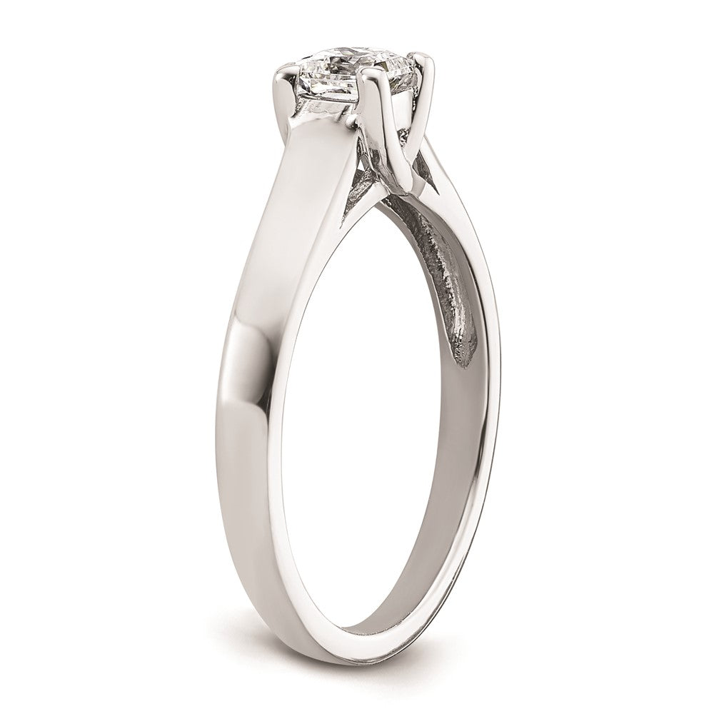 0.33ct. CZ Solid Real 14k White Gold Square Solitaire Engagement Ring