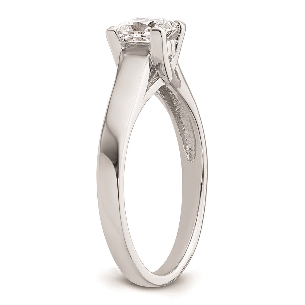 0.50ct. CZ Solid Real 14k White Gold Square Solitaire Engagement Ring