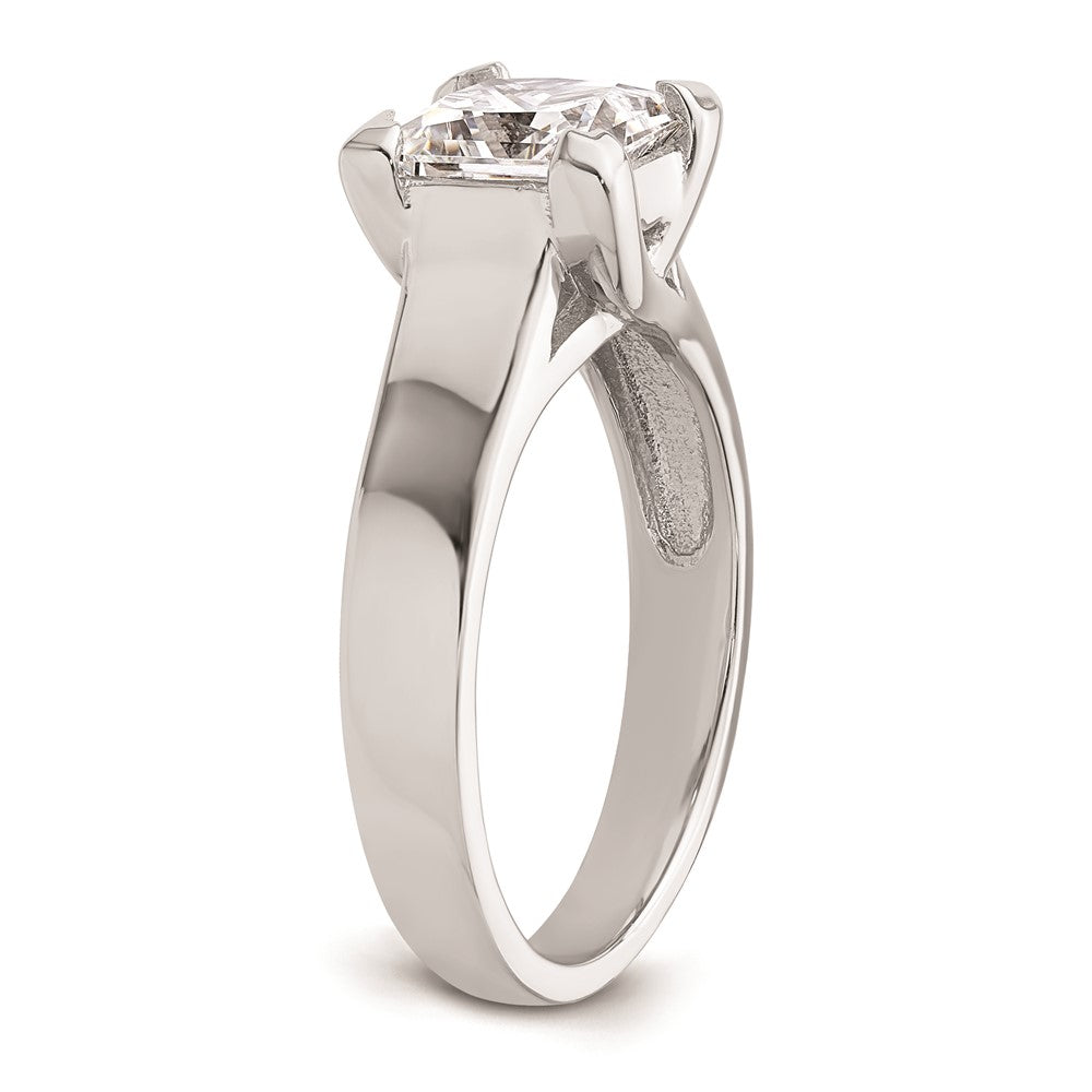 2.00ct. CZ Solid Real 14k White Gold Square Solitaire Engagement Ring