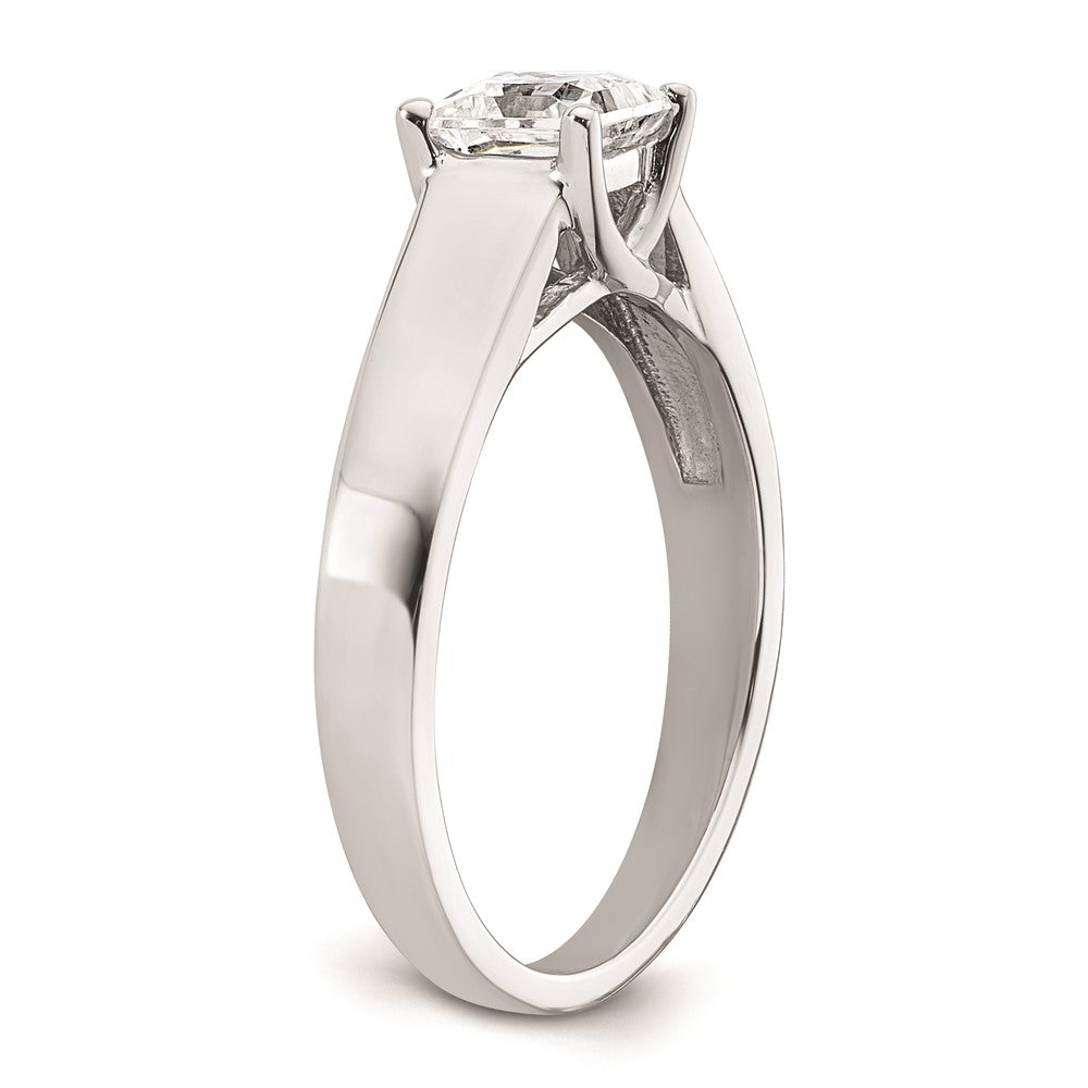 0.50ct. CZ Solid Real 14k White Gold Square Solitaire Engagement Ring