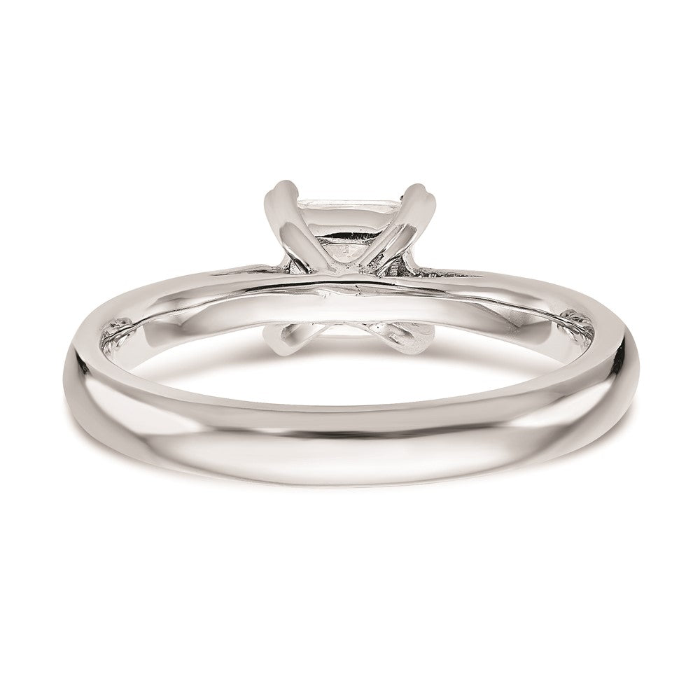 0.50ct. CZ Solid Real 14k White Gold Square Solitaire Engagement Ring