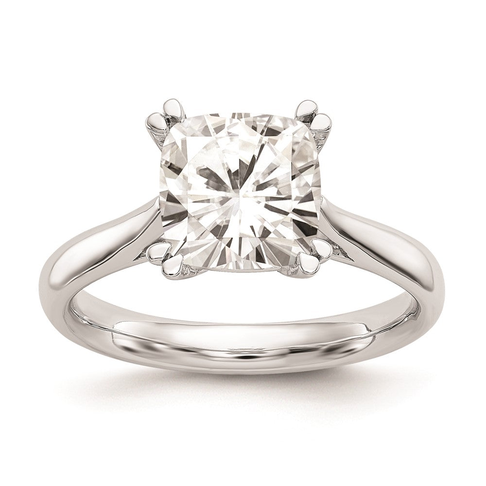 2.50ct. CZ Solid Real 14k White Gold Square Solitaire Engagement Ring