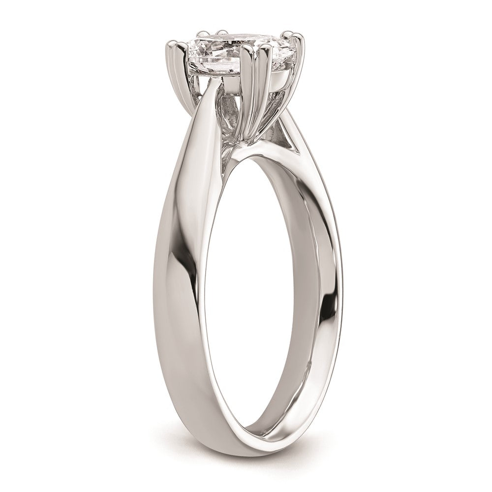 1.50ct. CZ Solid Real 14K White Gold Oval Solitaire Engagement Ring Polished Engagement Ring