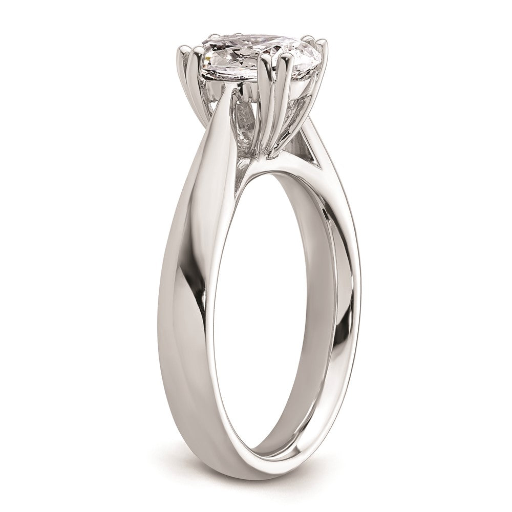 2.00ct. CZ Solid Real 14K White Gold Oval Solitaire Engagement Ring Polished Engagement Ring