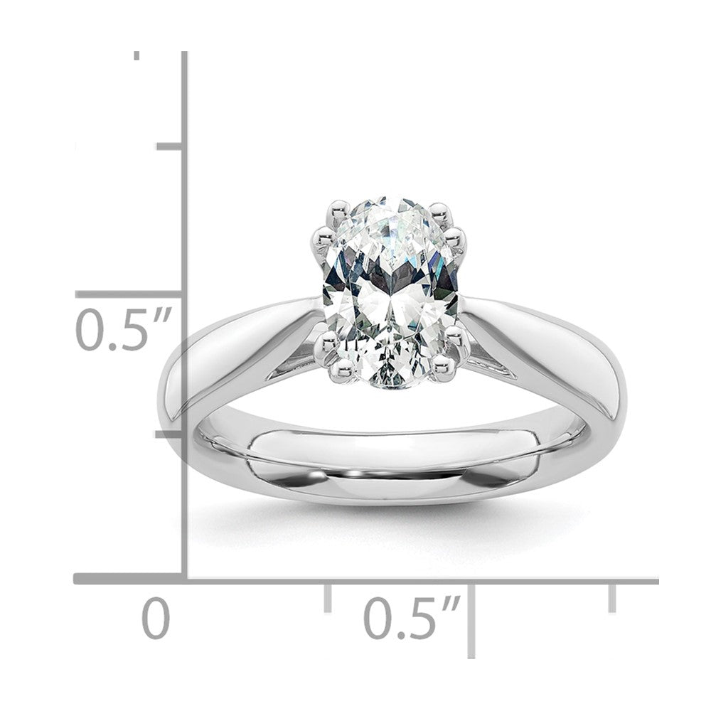 2.00ct. CZ Solid Real 14K White Gold Oval Solitaire Engagement Ring Polished Engagement Ring