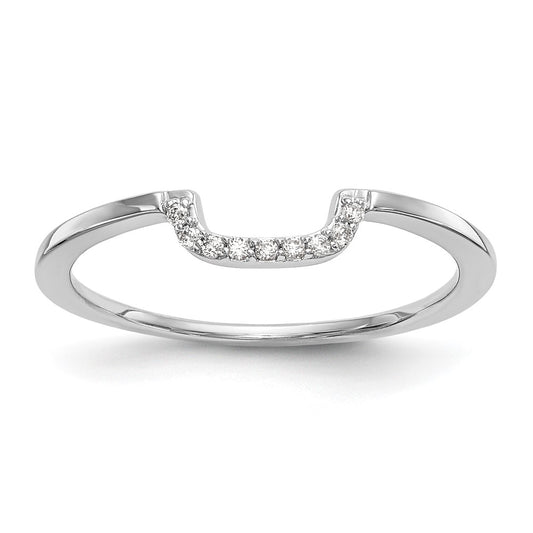 14k White Gold Contour Real Diamond Band