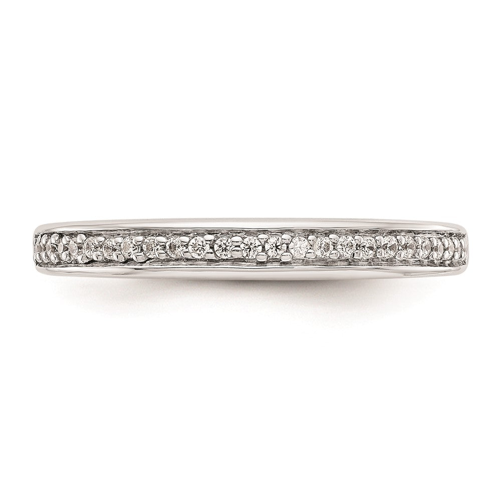 14K White Gold Real Diamond Wedding Band