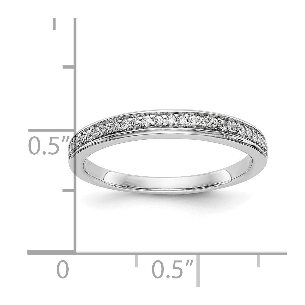 0.12ct. CZ Solid Real 14K White Gold Wedding Wedding Band Ring