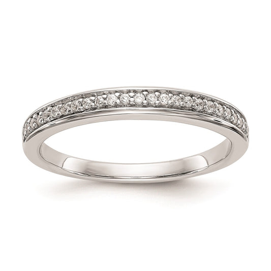 14K White Gold Real Diamond Wedding Band