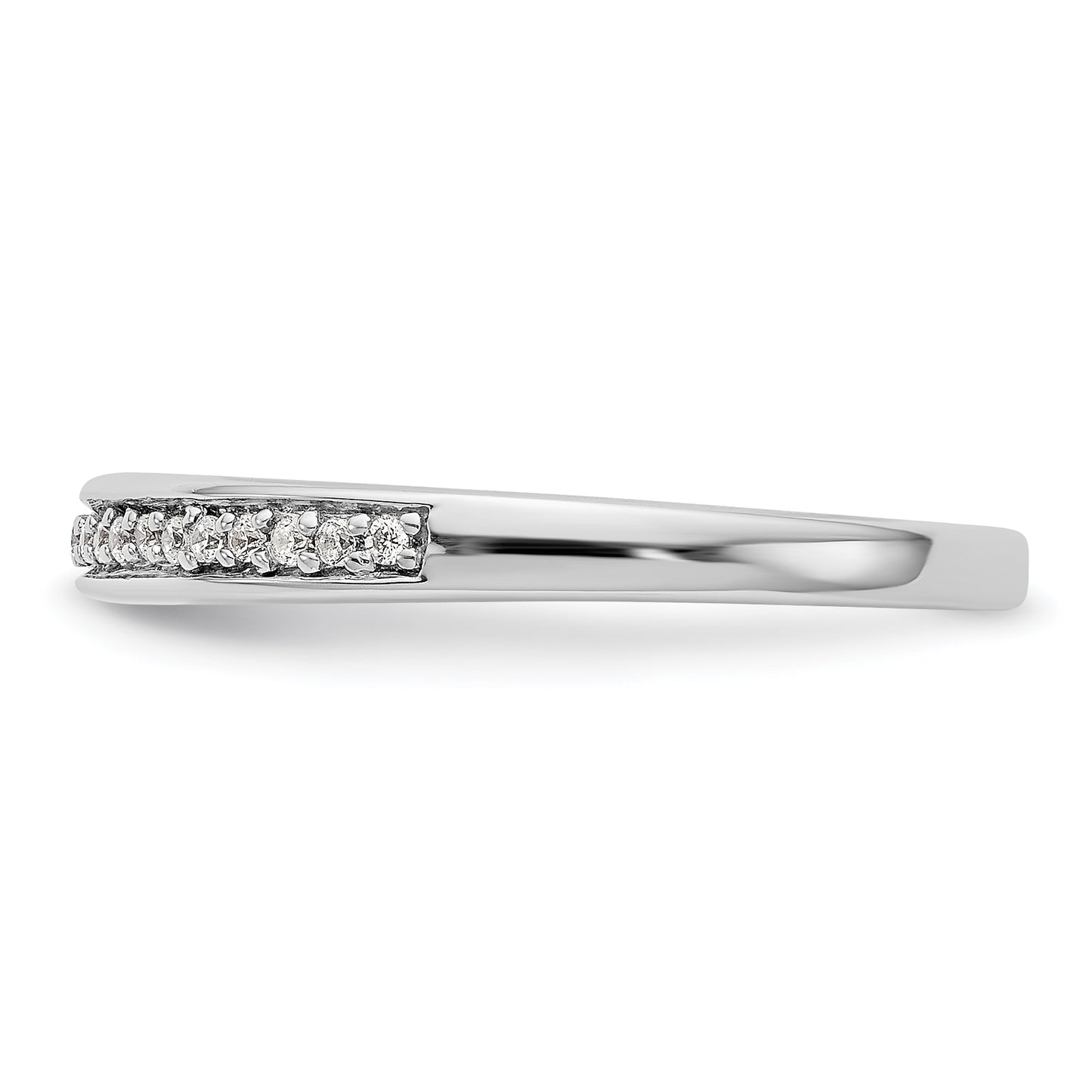 0.12ct. CZ Solid Real 14K White Gold Wedding Wedding Band Ring