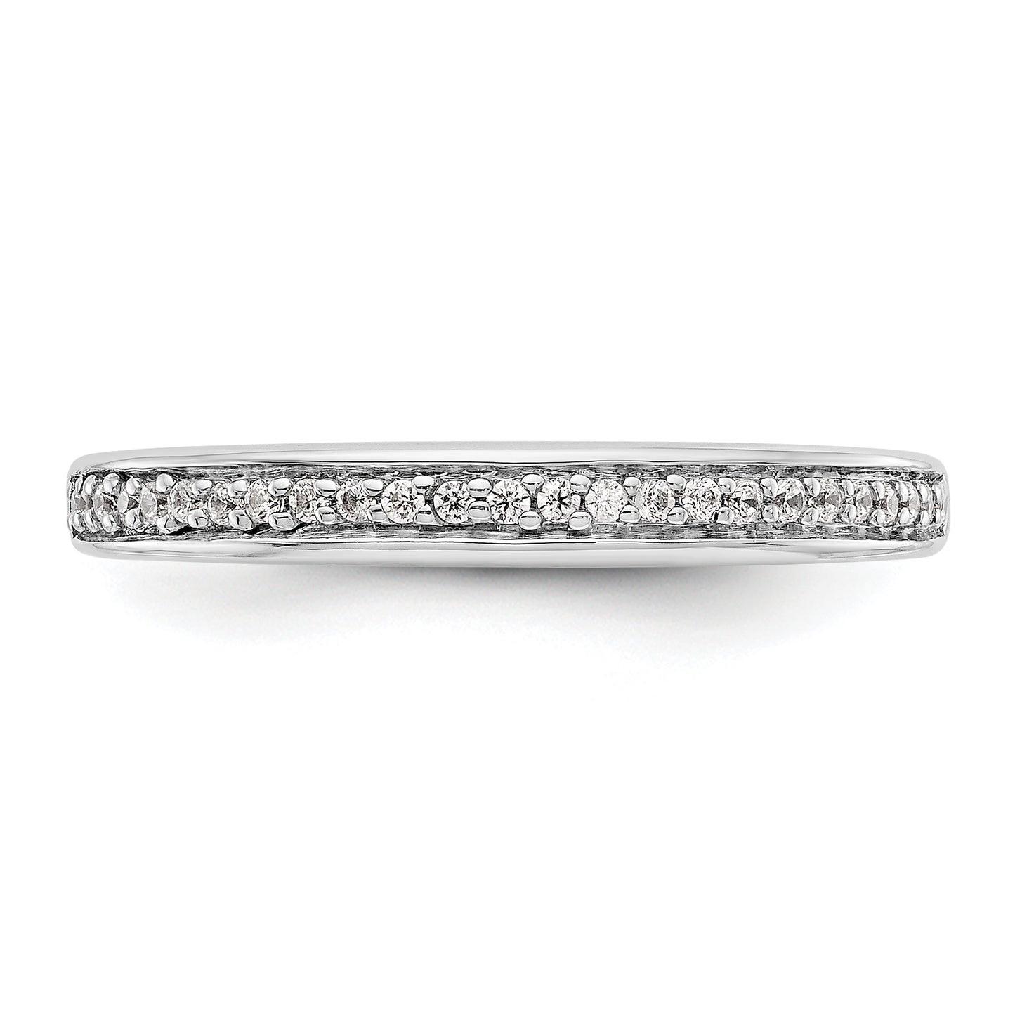 0.12ct. CZ Solid Real 14K White Gold Wedding Wedding Band Ring