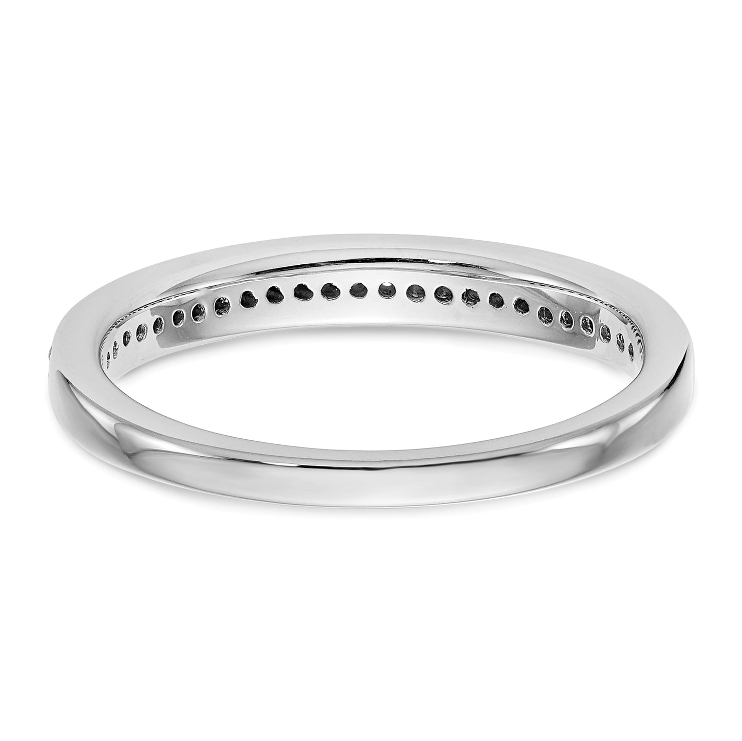 0.12ct. CZ Solid Real 14K White Gold Wedding Wedding Band Ring