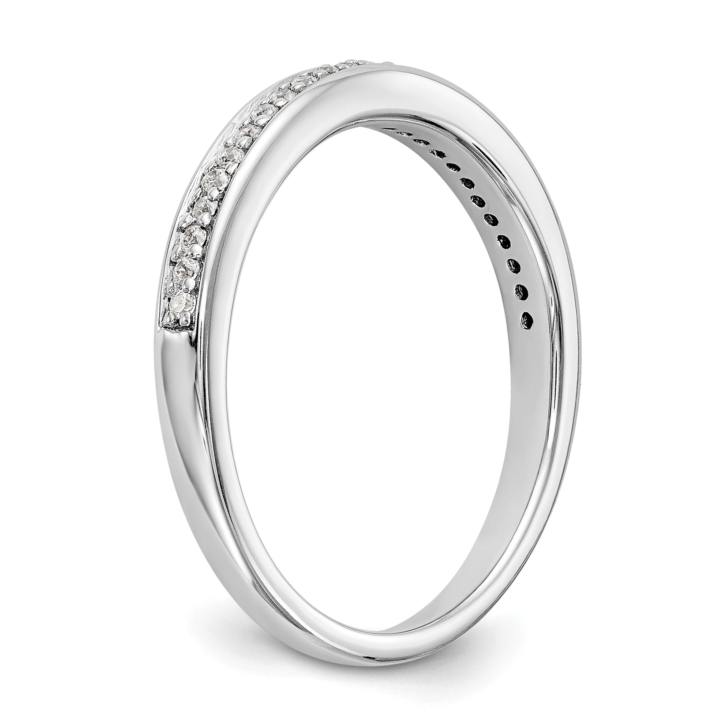 0.12ct. CZ Solid Real 14K White Gold Wedding Wedding Band Ring