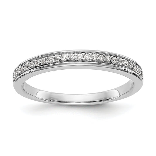 0.12ct. CZ Solid Real 14K White Gold Wedding Wedding Band Ring