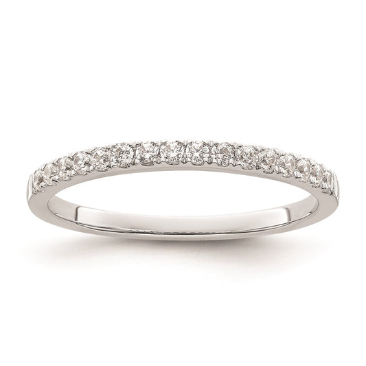 14K White Gold Real Diamond Wedding Band