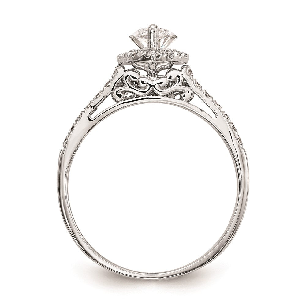 1.00ct. CZ Solid Real 14K White Gold Marquise Halo Engagement Ring