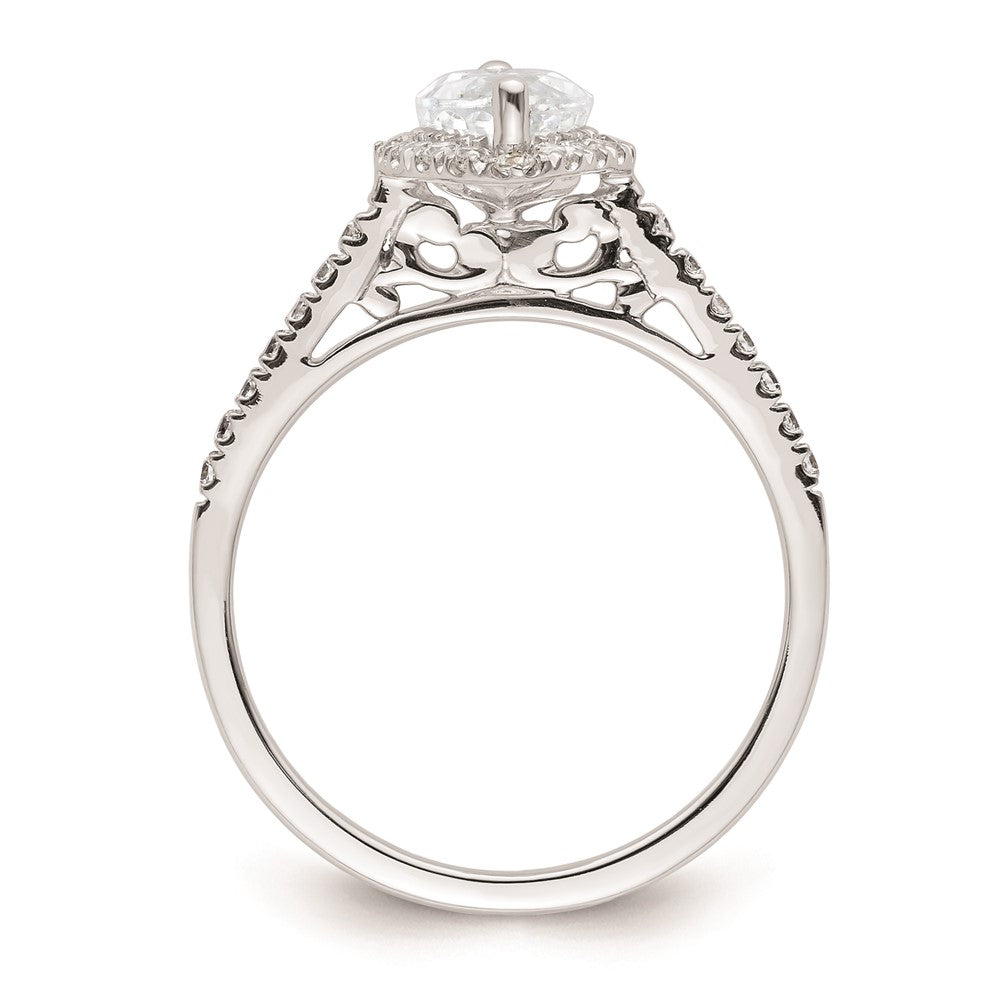 1.50ct. CZ Solid Real 14K White Gold Marquise Halo Engagement Ring