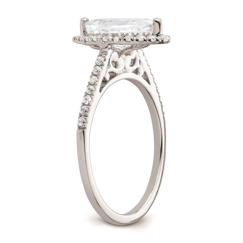 1.50ct. CZ Solid Real 14K White Gold Marquise Halo Engagement Ring