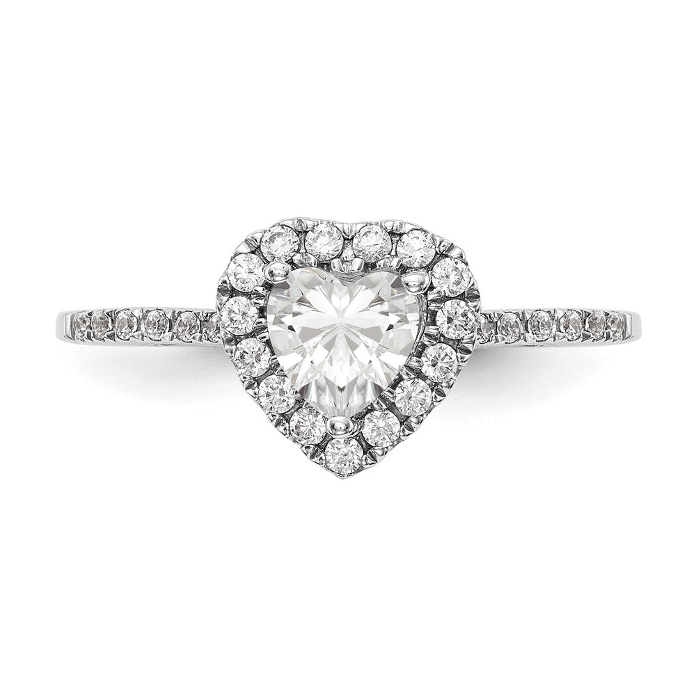 1.00ct. CZ Solid Real 14k Rose Heart Halo Engagement Ring