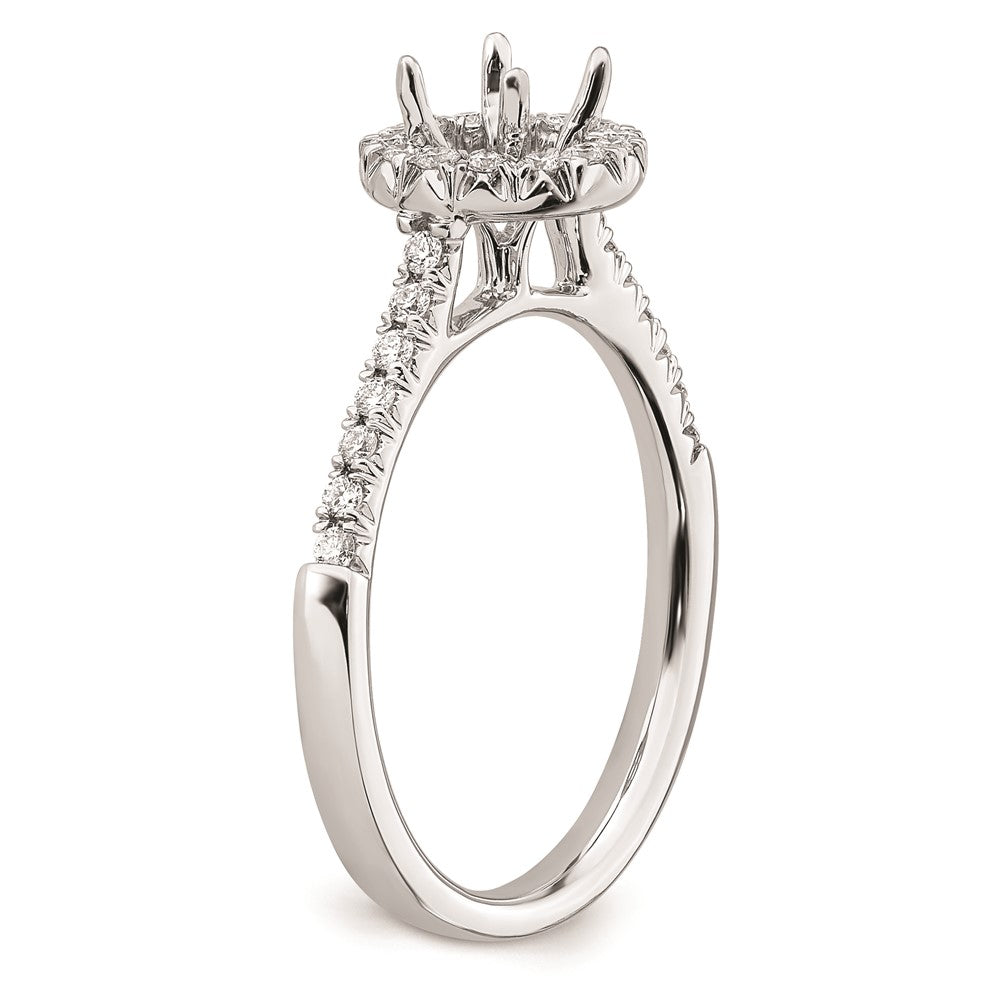 0.50ct. CZ Solid Real 14K White Gold Round Halo Engagement Ring