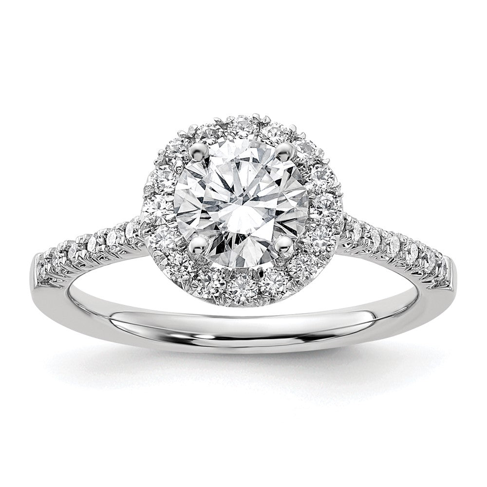 2.00ct. CZ Solid Real 14K White Gold Round Halo Engagement Ring