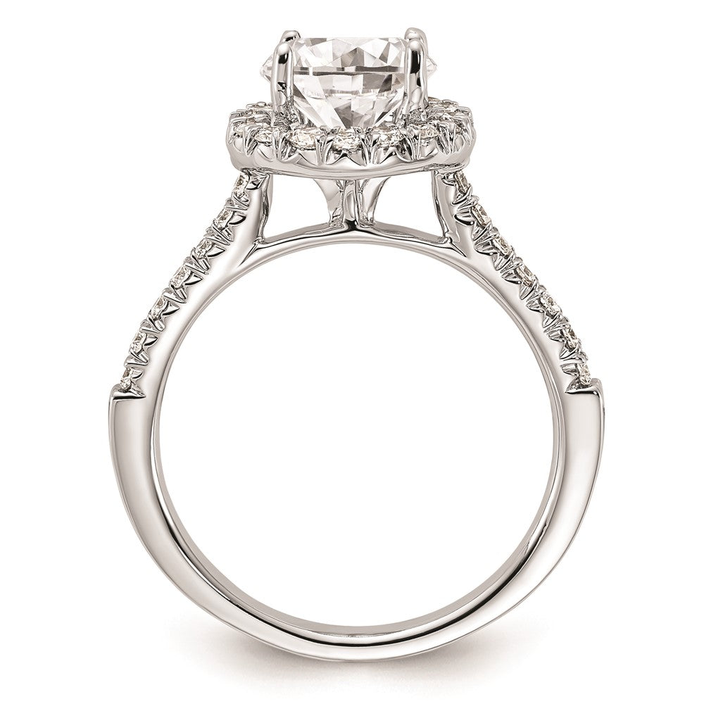 1.50ct. CZ Solid Real 14K White Gold Round Halo Engagement Ring