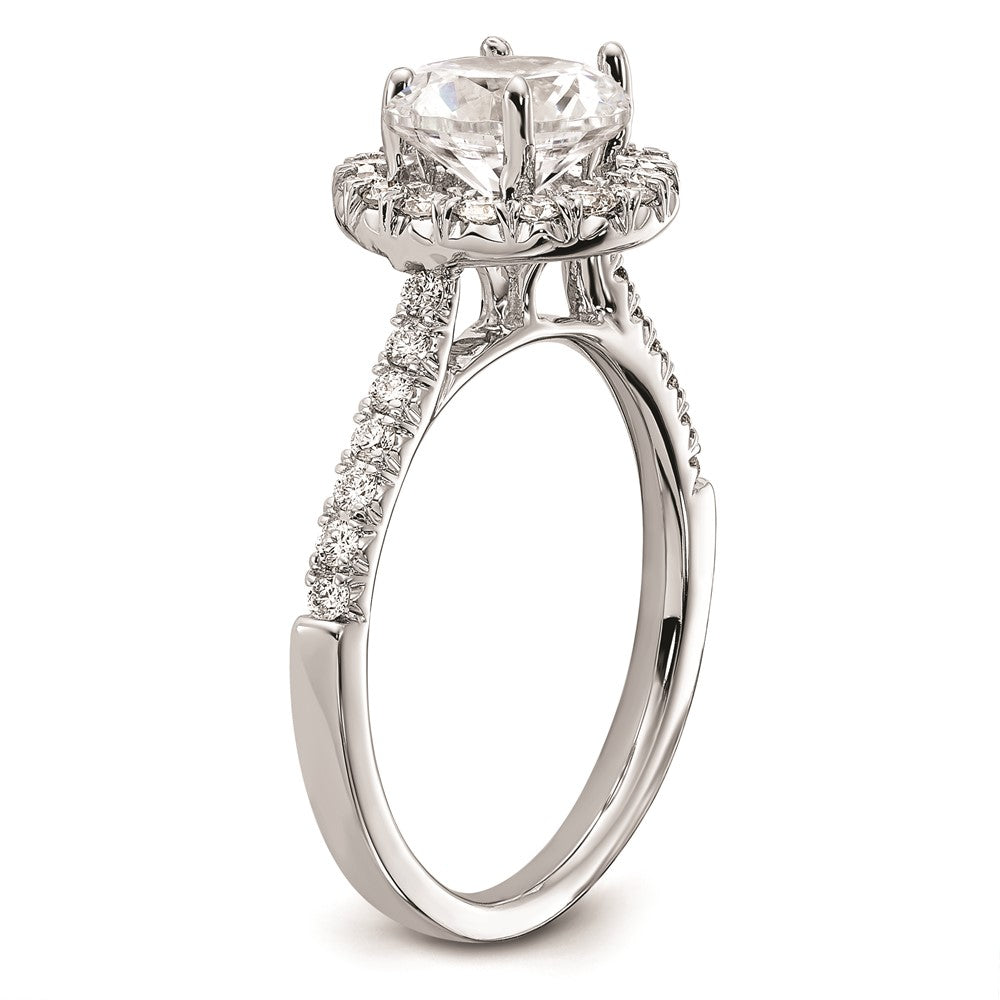 1.50ct. CZ Solid Real 14K White Gold Round Halo Engagement Ring