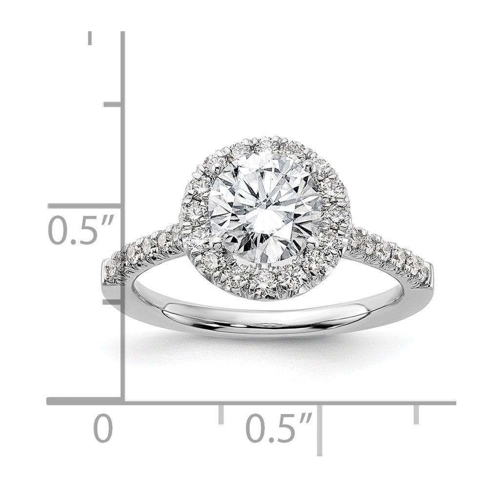 1.50ct. CZ Solid Real 14K White Gold Round Halo Engagement Ring