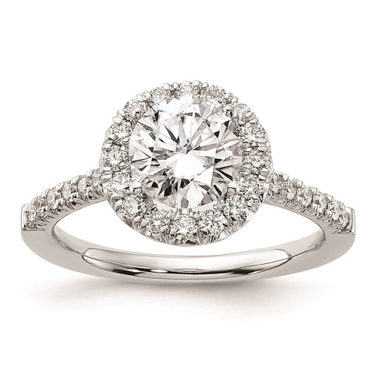 1.50ct. CZ Solid Real 14K White Gold Round Halo Engagement Ring