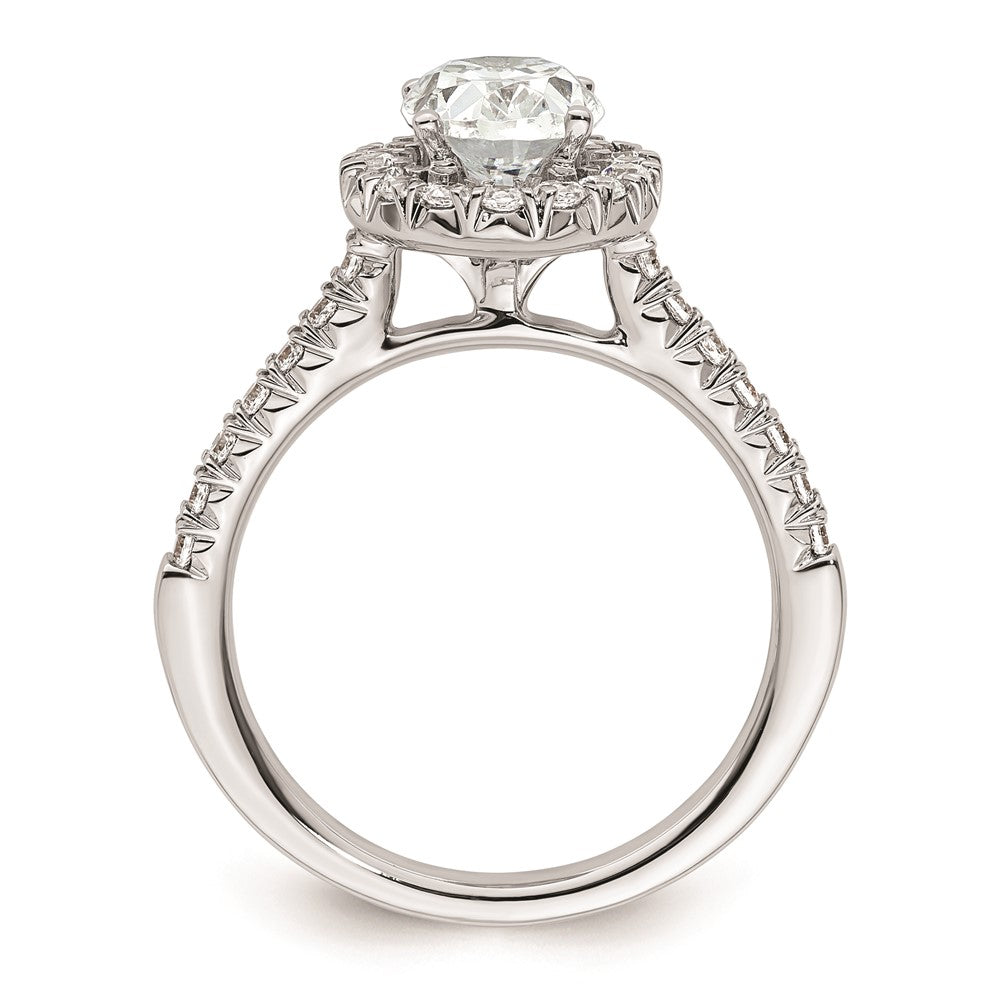 1.25ct. CZ Solid Real 14K White Gold Oval Halo Engagement Ring