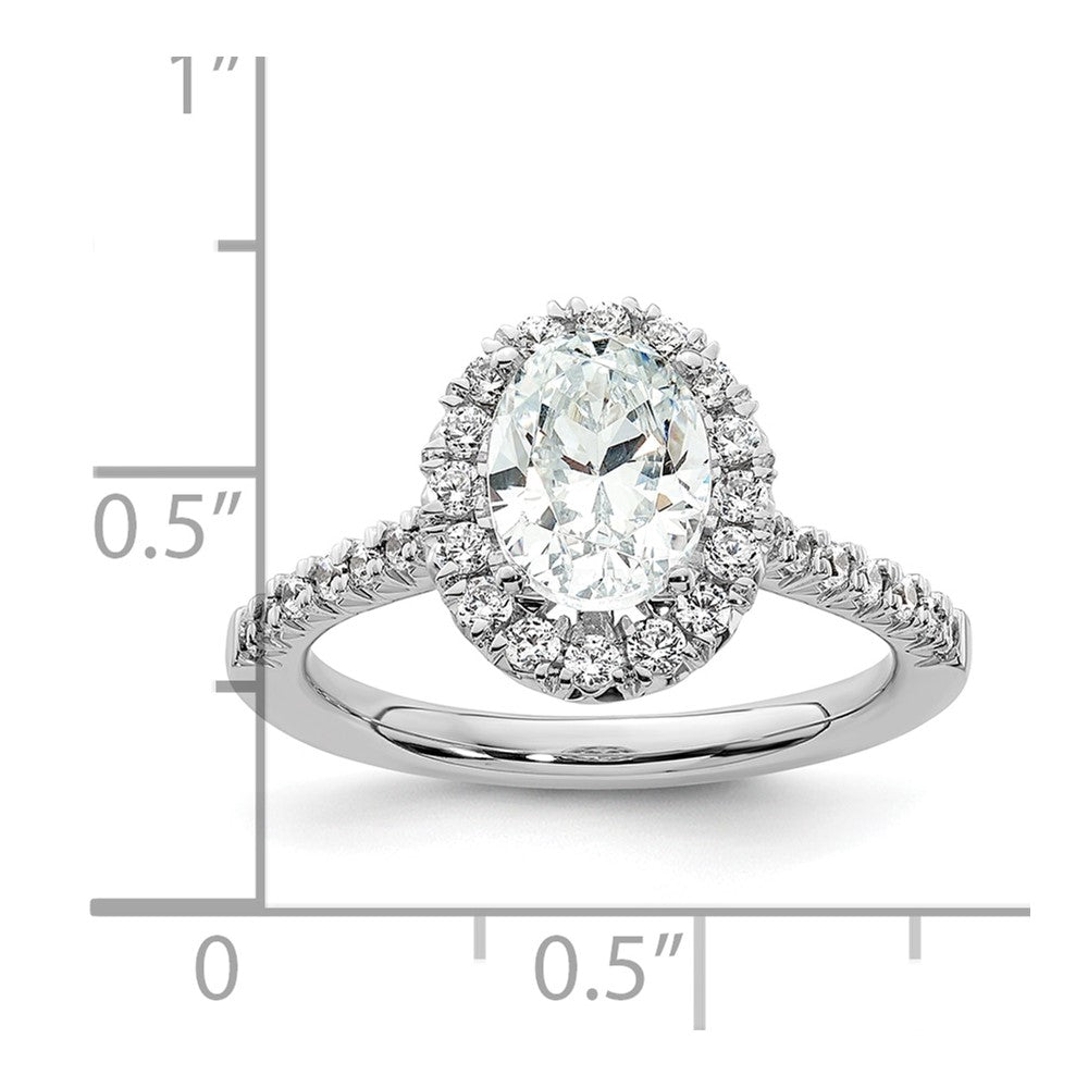 1.25ct. CZ Solid Real 14K White Gold Oval Halo Engagement Ring