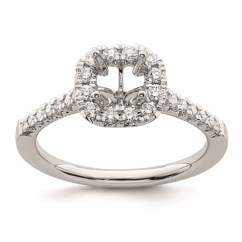 0.50ct. CZ Solid Real 14K White Gold Cushion Halo Engagement Ring