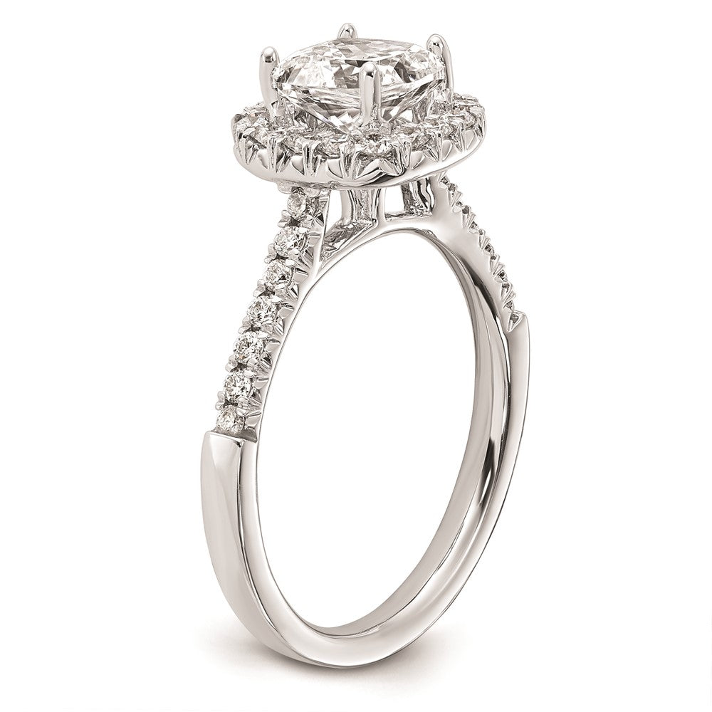 1.50ct. CZ Solid Real 14K White Gold Cushion Halo Engagement Ring