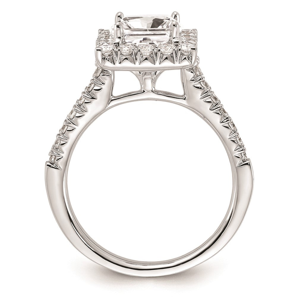 1.50ct. CZ Solid Real 14K White Gold Square Halo Engagement Ring