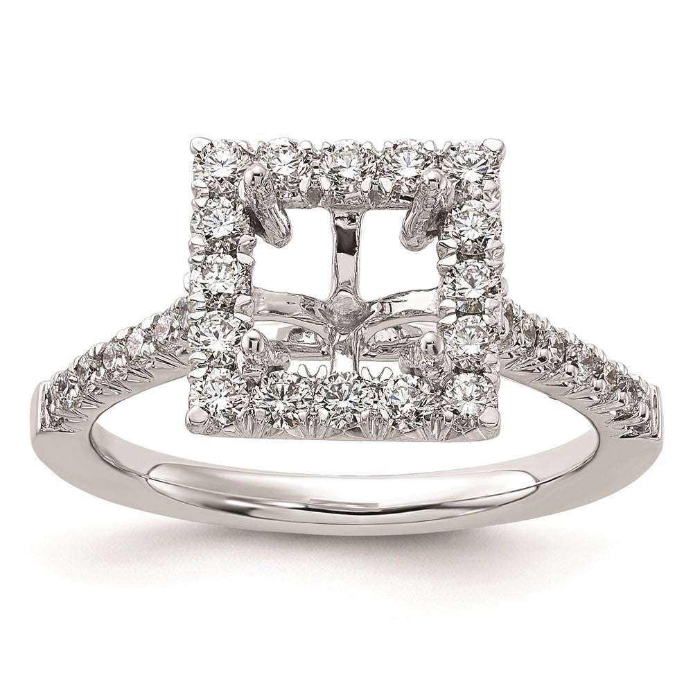 1.50ct. CZ Solid Real 14K White Gold Square Halo Engagement Ring